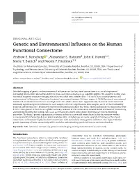 Genetic and Environmental Influence on the Human Functional Connectome Andrew E