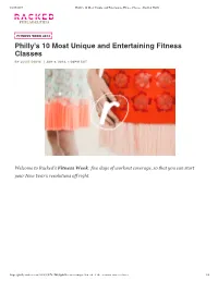 Philly's 10 Most Unique and Entertaining Fitness Classes - Racked Philly