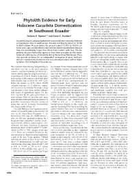 Phytolith Evidence for Early Holocene Cucurbita Domestication In