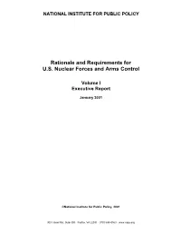 Rationale and Requirements for U.S. Nuclear Forces and Arms Control
