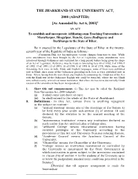 The Jharkhand State University Act, 2000