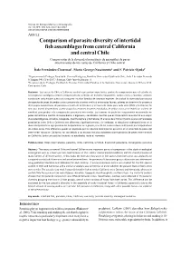 Comparison of Parasite Diversity of Intertidal Fish Assemblages From