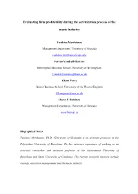 Evaluating Firm Profitability During the Servitization Process of the Music