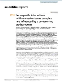 Interspecific Interactions Within a Vector-Borne Complex Are Influenced by a Co-Occurring Pathosystem