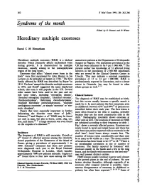 Syndrome of the Month Edited by D Donnai and R Winter Hereditary Multiple Exostoses