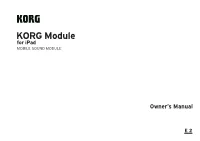 KORG Module Owner's Manual