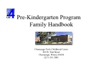 Pre-Kindergarten Program Family Handbook