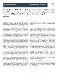 The Effect of Transcutaneous Electrical Nerve