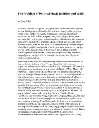 The Problem of Political Music in Eisler and Weill by Gary Zabel