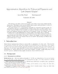 Approximation Algorithms for Polynomial-Expansion and Low-Density Graphs∗