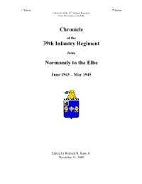 Chronicle of the 39Th Regiment