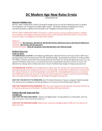DC Modern Age New Rules Errata Version 2017.02
