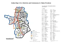 Index Map 2-21. Districts and Communes in Takeo Province
