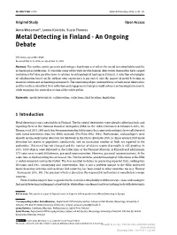 Metal Detecting in Finland - an Ongoing Debate