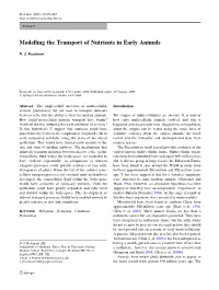 Modelling the Transport of Nutrients in Early Animals