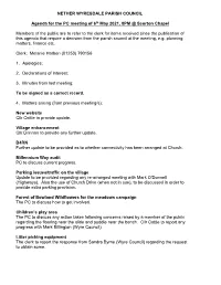 NETHER WYRESDALE PARISH COUNCIL Agenda for the PC