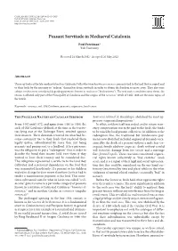 Peasant Servitude in Mediaeval Catalonia