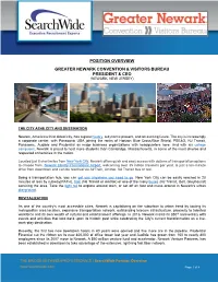 Position Overview Greater Newark Convention