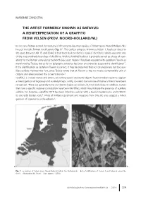 The Artist Formerly Known As Batavus: a Reinterpretation of a Graffito from Velsen (Prov