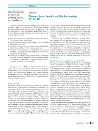 Thematic Issue: Sendai Landslide Partnerships 2015–2025
