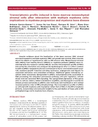 Transcriptomic Profile Induced in Bone Marrow Mesenchymal Stromal Cells After Interaction with Multiple Myeloma Cells
