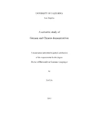 A Semantic Study of German and Chinese Demonstratives