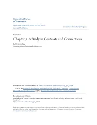 Chapter 3: a Study in Contrasts and Connections Bobbi Sutherland University of Dayton, Bsutherland1@Udayton.Edu