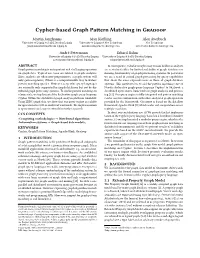 Cypher-Based Graph Pattern Matching in Gradoop