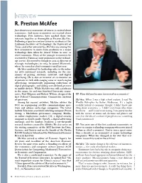 Interview: R. Preston Mcafee