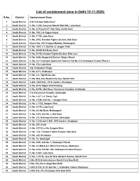 List of Containment Zone in Delhi 13-11-2020)