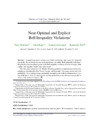 Near-Optimal and Explicit Bell Inequality Violations∗