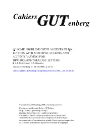 Some Problems with Accents in Tex : Letters with Multiple