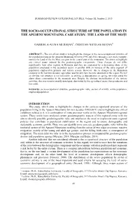 The Socio-Occupational Structure of the Population in the Apuseni Mountains