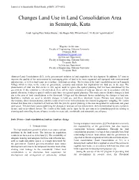 Changes Land Use in Land Consolidation Area in Seminyak, Kuta