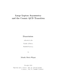Large Lepton Asymmetry and the Cosmic QCD Transition