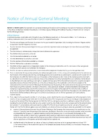 Notice of Annual General Meeting Overview Overview