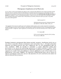Phylogenetic Classification & the Phylocode
