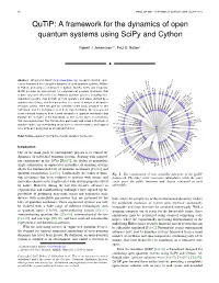 Qutip: a Framework for the Dynamics of Open Quantum Systems Using Scipy and Cython