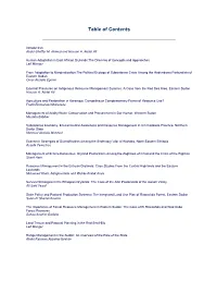 Table of Contents