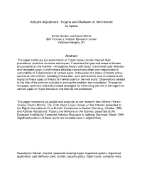 Trojans and Malware on the Internet an Update