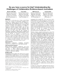 Understanding the Challenges of Collaborative Evidence-Based