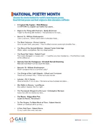 Full List of Poets