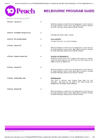 Melbourne Program Guide