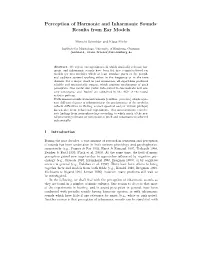 Perception of Harmonic and Inharmonic Sounds: Results from Ear Models