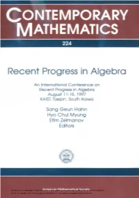 Recent Progress in Algebra
