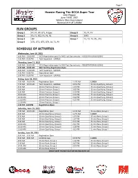 Run Groups Schedule of Activities