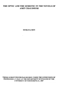 The Optic and the Semiotic in the Novels of Amit Chaudhuri