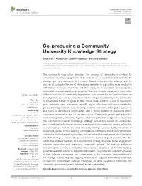 Co-Producing a Community University Knowledge Strategy