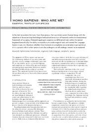 'Homo Sapiens': Who Are