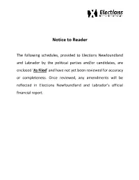 Notice to Reader